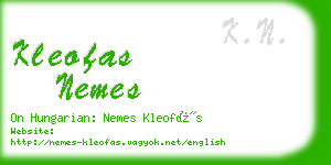 kleofas nemes business card